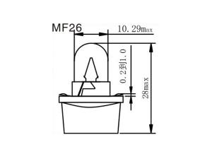 ﻿ مصباح لوحة عدادات السيارات <span dir='ltr'>MF23, 25, 26, 30, T4</span>